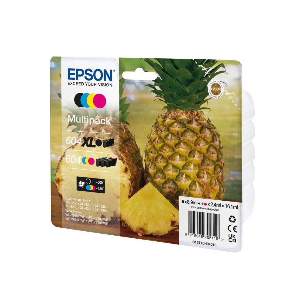 EPSON Epson 604/604XL Multipack - 4-pack - XL (svart) + standardkapacitet - svart, cyan, magenta, gul - original - bläckpatron