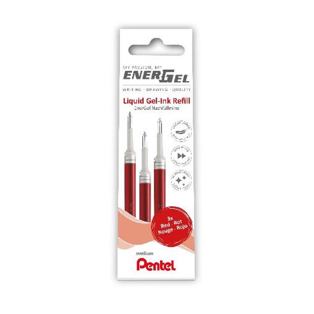 Pentel Refill PENTEL EnerGel LR7 0,7 röd 3/fp
