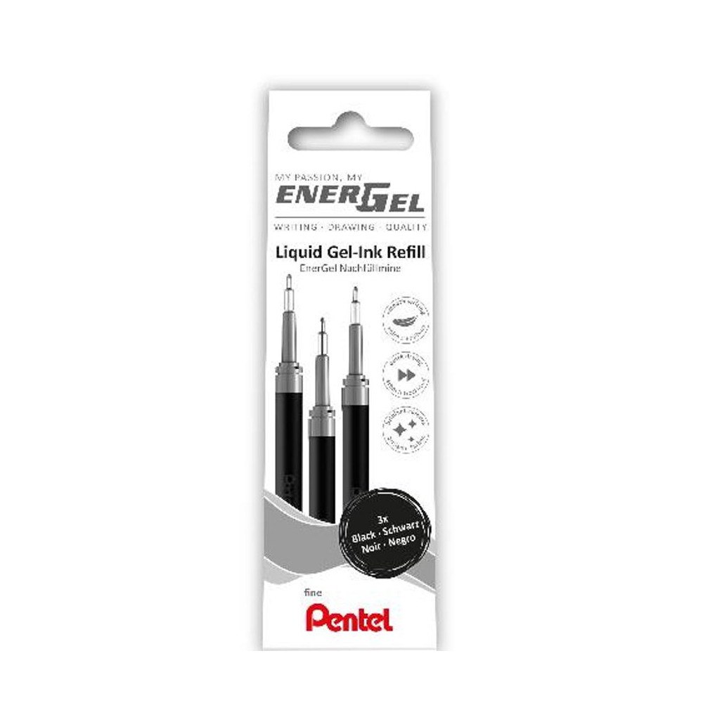 Pentel Refill PENTEL EnerGel needle svart 3/fp