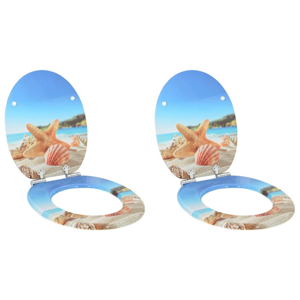 vidaXL Toalettstol 2 pcs Hav Muschel 44 x 38 cm MDF-board