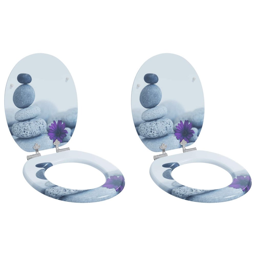 vidaXL Toalettstol 2 pcs Grå 44 x 38 cm MDF-board