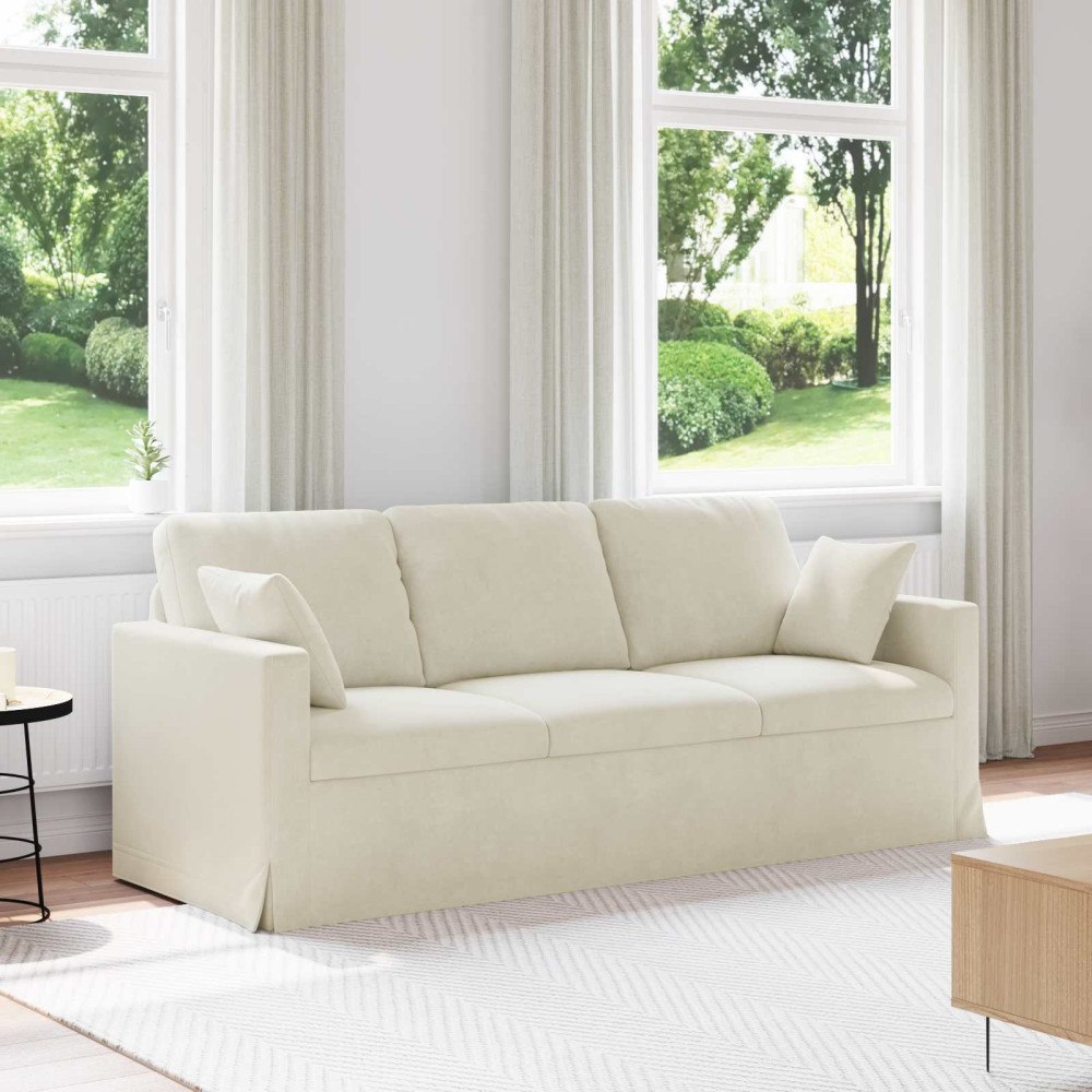 vidaXL Soffa Kräm 198 x 78 x 80 cm Sammet