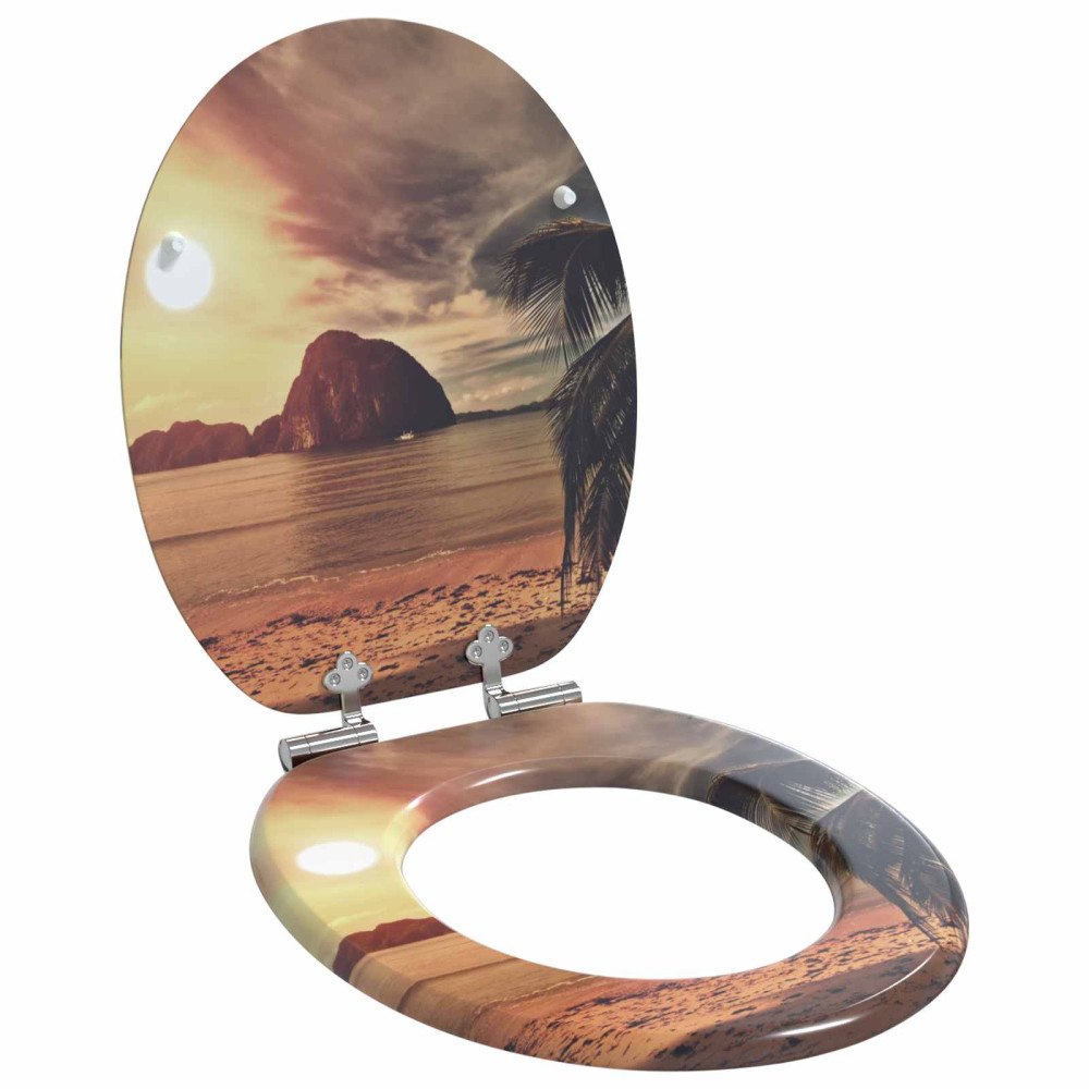 vidaXL Toalettstol Orange 44 x 38 cm MDF-board