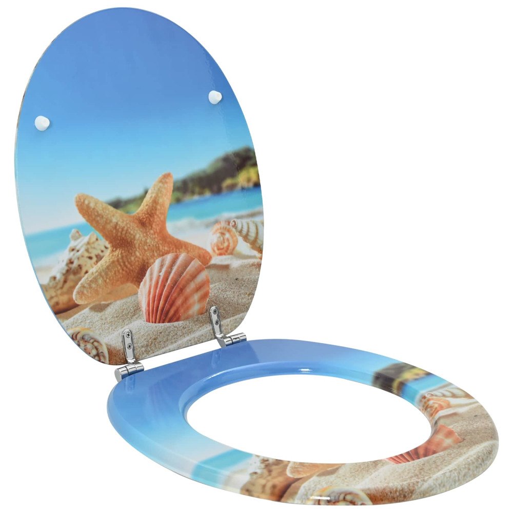 vidaXL Toalettstol Ljusblå 44 x 38 cm MDF-board