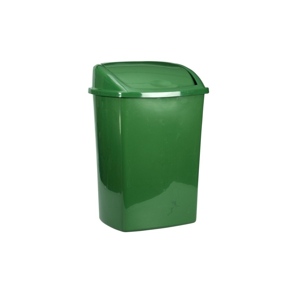 V-Part Papperskorg, V-del, mörkgrön, plast, 8 l, med svängbart lock...