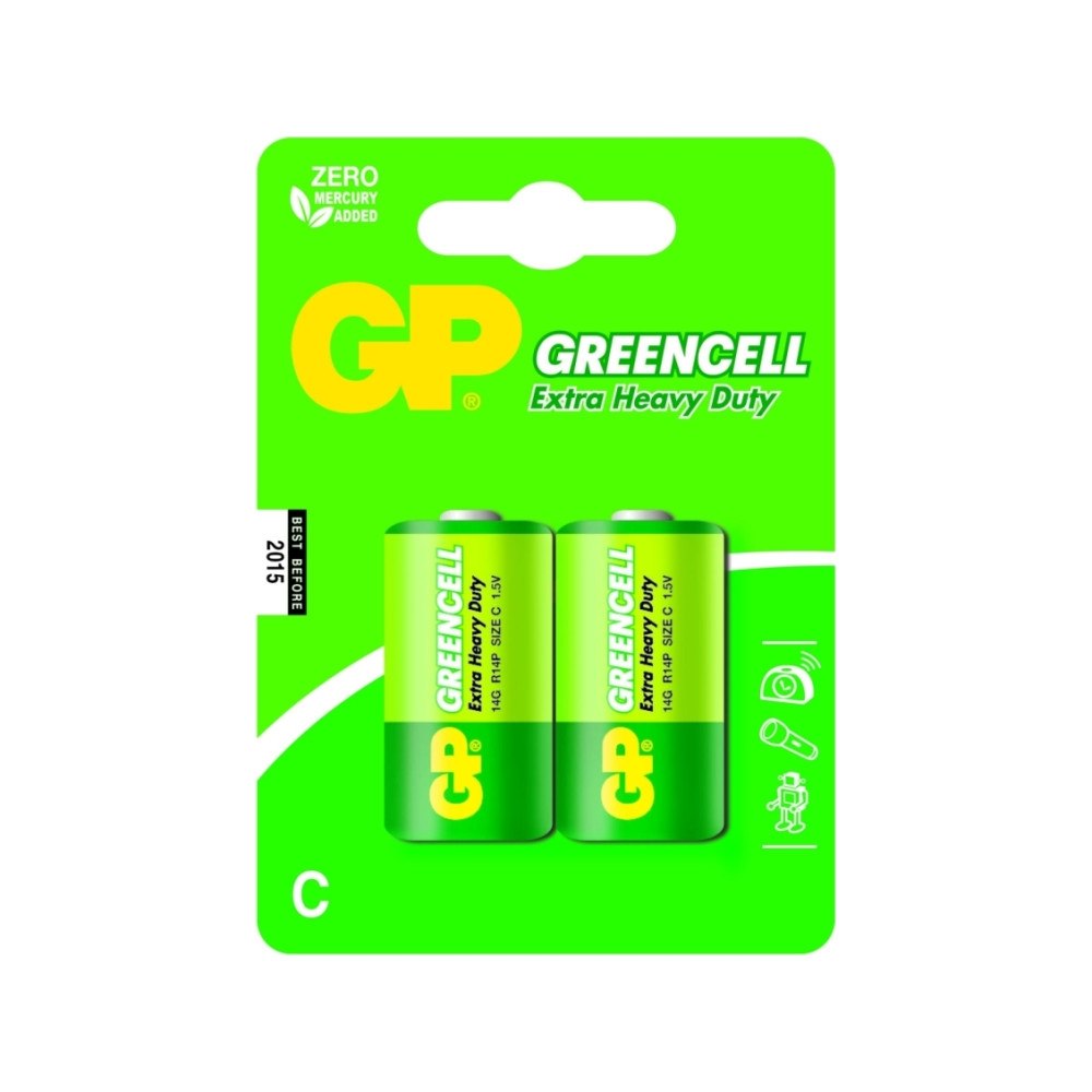 GP Batteries GP Batteries Greencell C, Engångsbatteri, C, Zinkklorid, 1,5...