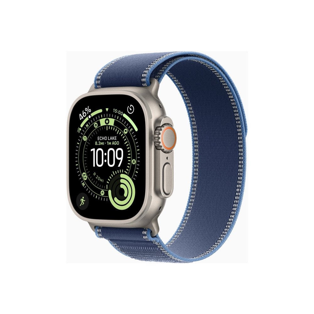 Apple Apple Watch Ultra 3 - naturlig titan - Ja smart klocka med Trail Loop - blå/klarr blå - 64 GB