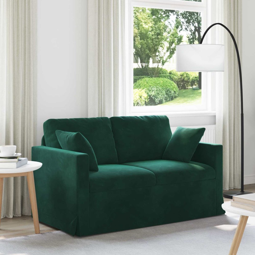 vidaXL Soffa Mörkgrön 138 x 78 x 80 cm Sammet