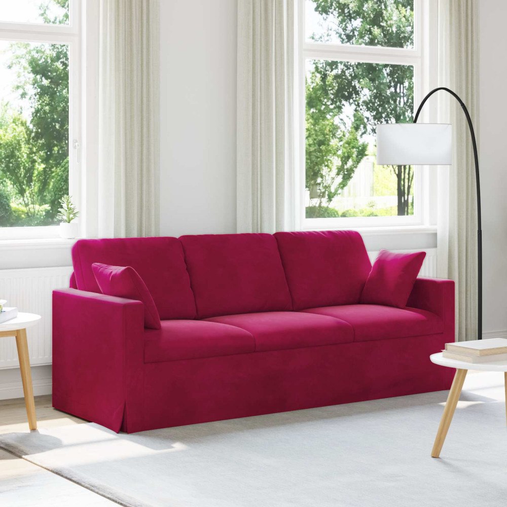 vidaXL Soffa Vinröd 198 x 78 x 80 cm Sammet