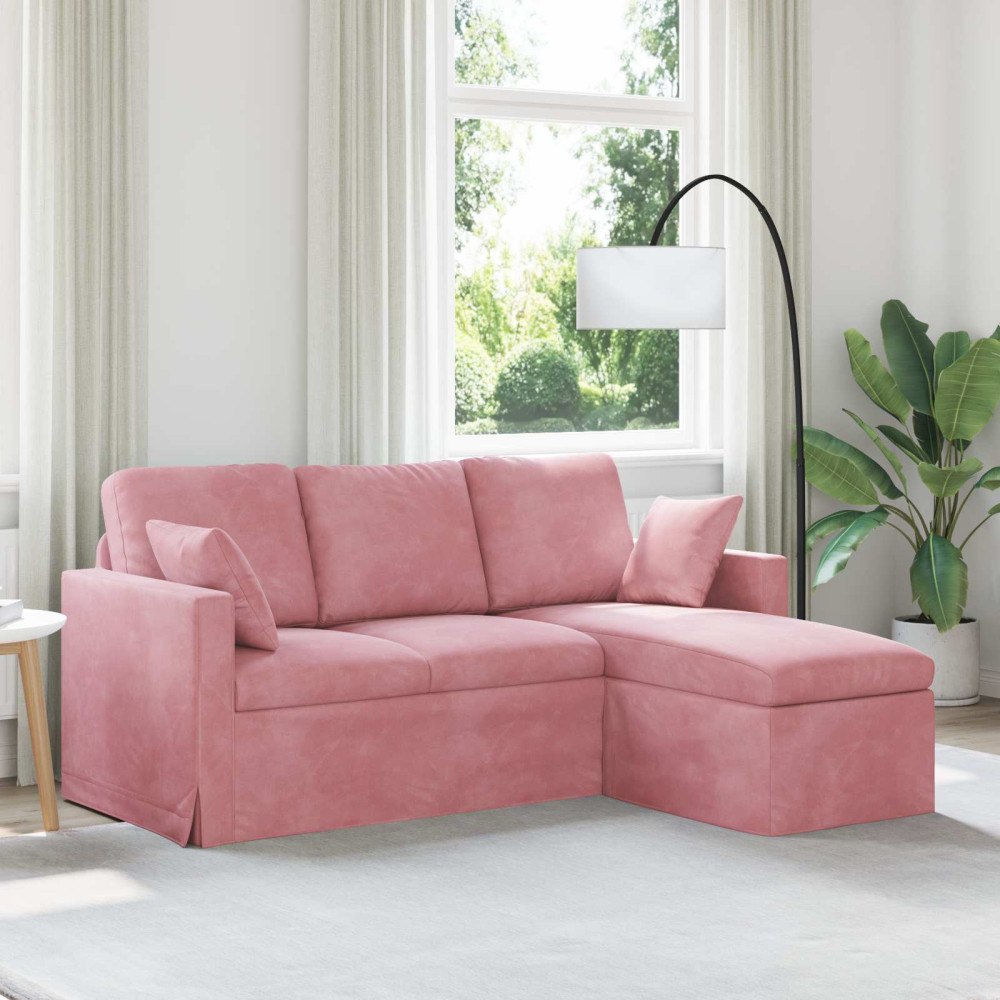 vidaXL Soffa Rosa 198 x 134 x 80 cm Sammet