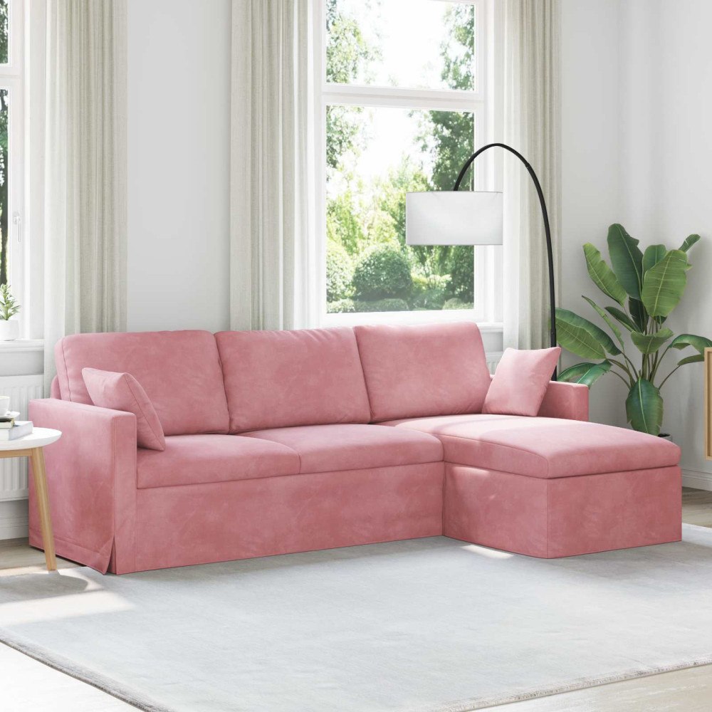 vidaXL Soffa Rosa 198 x 134 x 80 cm Sammet