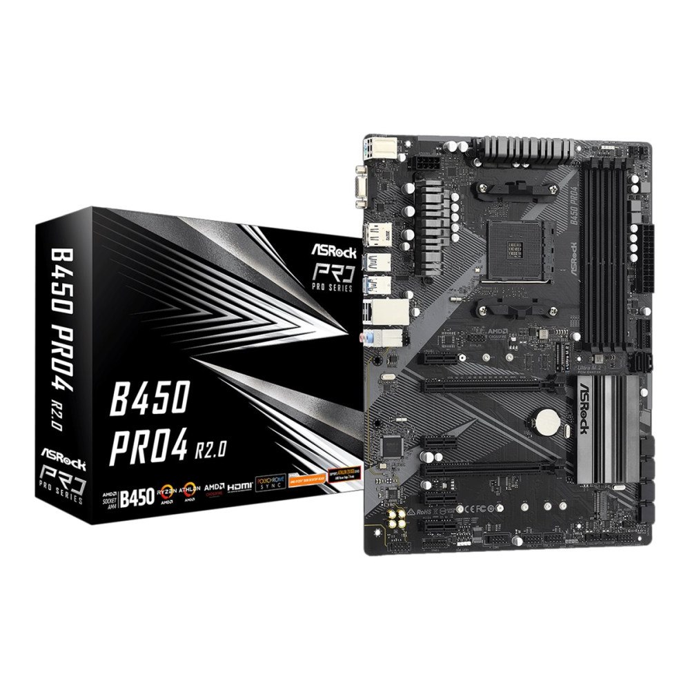 ASRock ASRock B450 Pro4 R2.0 - moderkort - ATX - Socket AM4 - AMD B450