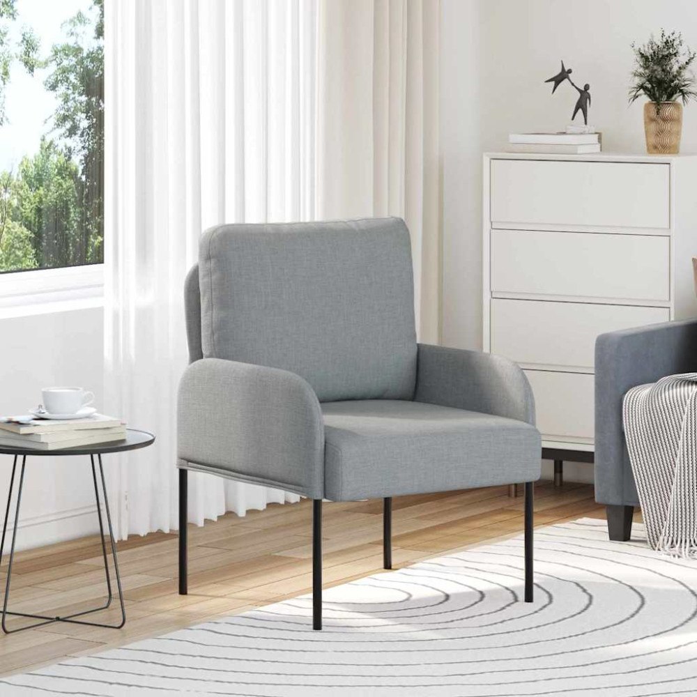 vidaXL Soffor med kudde 55cm Ljusgrå Plywood