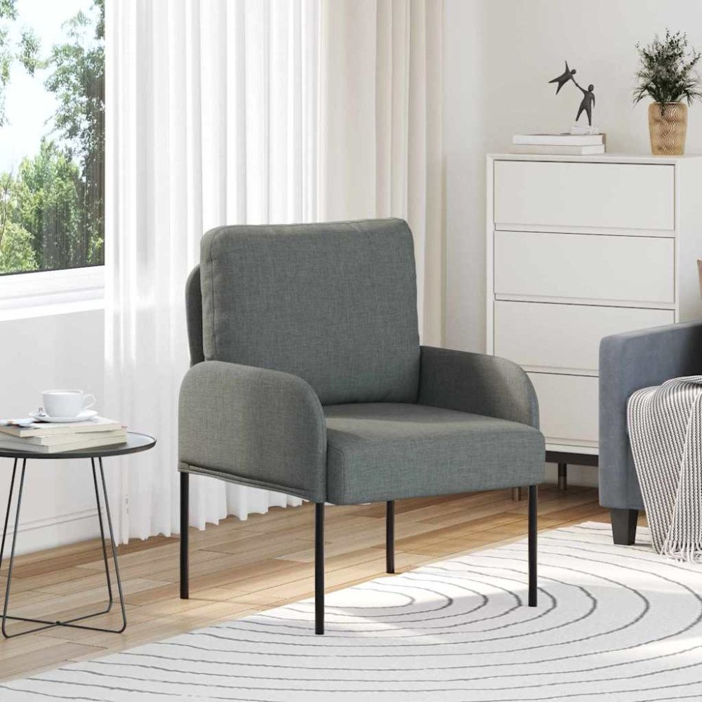 vidaXL Soffor med kudde 55cm Mörkgrå Plywood