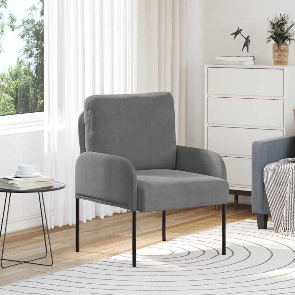 vidaXL Soffor med kudde 55cm Mörkgrå Plywood