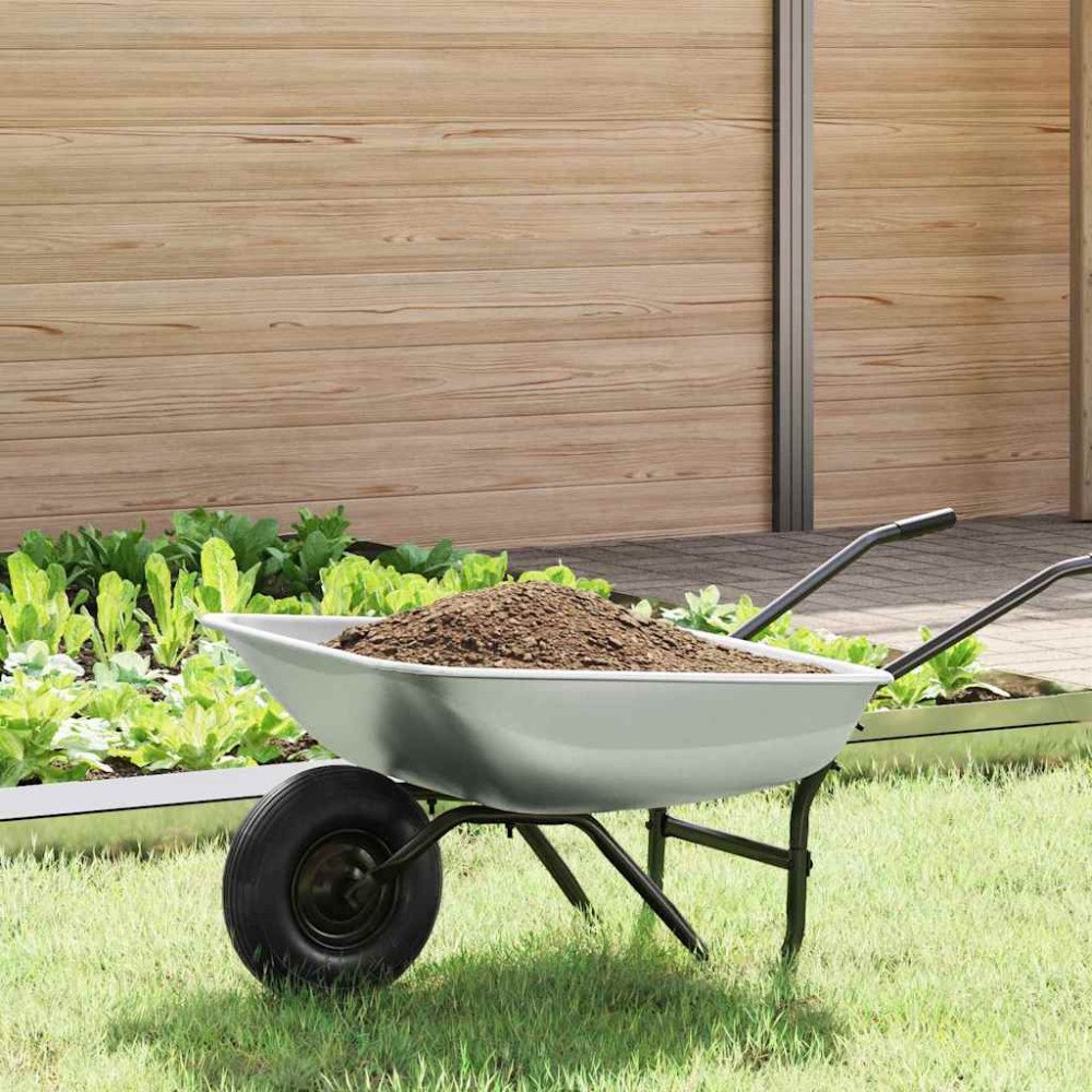 vidaXL Skottkärra Bricka Ersättning Silver 80 x 60 x 25 cm Stål