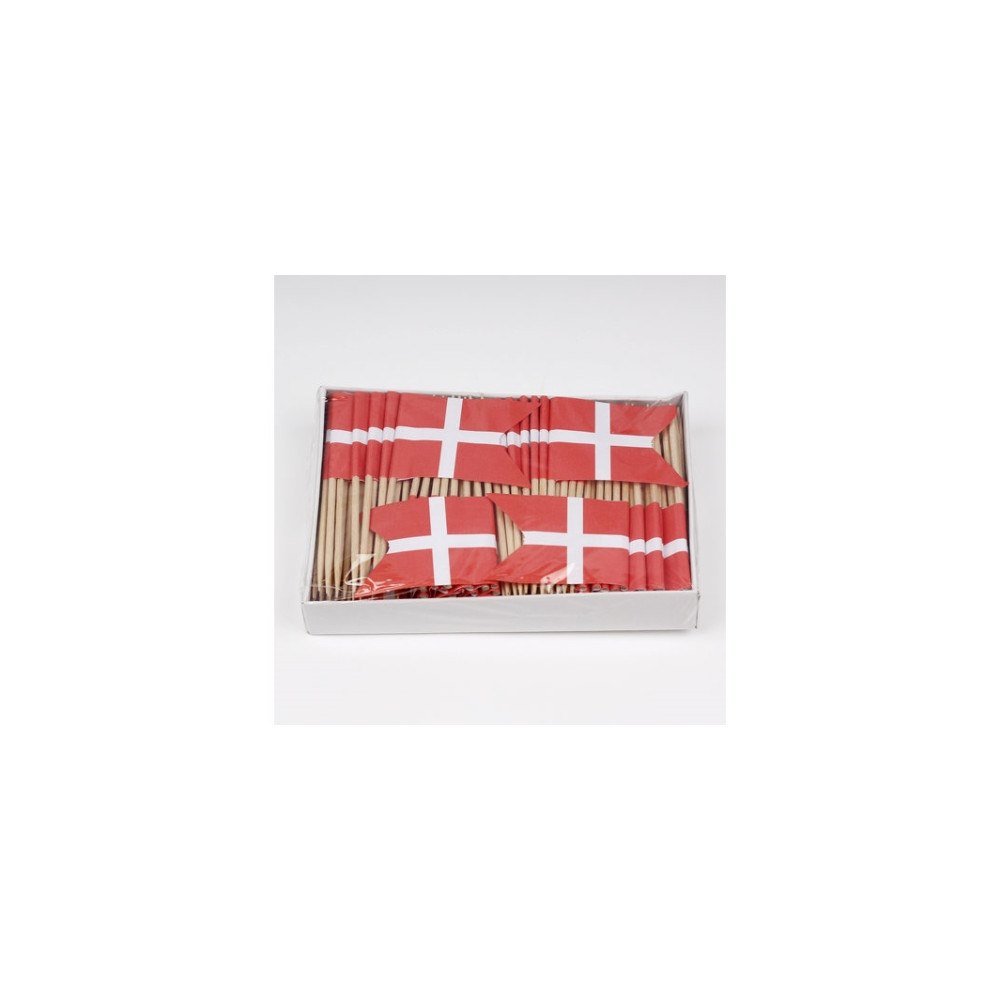 Øvrige Kransekageflagga papper DK 144stk/pak Röd/hvid 1x1x1mm (144E...