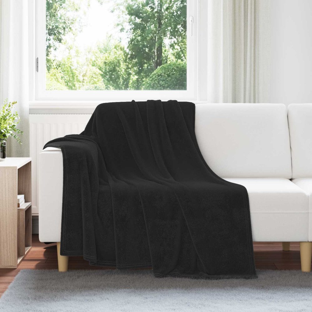 vidaXL Kastfilt Svart 150 x 200 cm Fleece