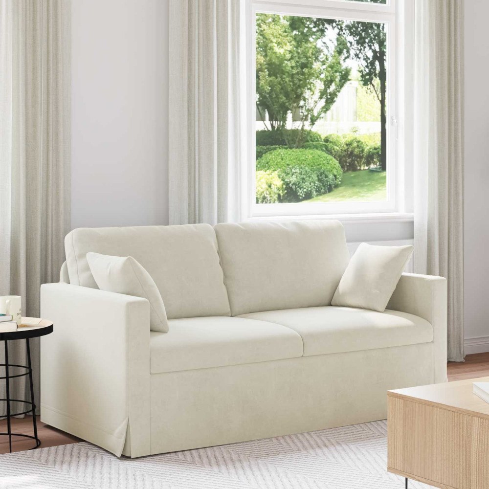 vidaXL Soffa Kräm 158 x 78 x 80 cm Sammet