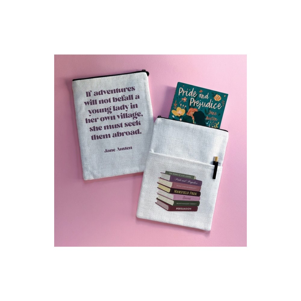 BOOKISHLY Jane Austen Travel Quote Book Sleeve