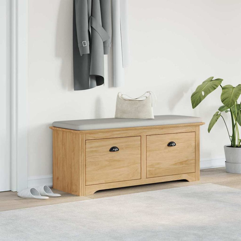 vidaXL Hallbänk BODO Honung brun 118 x 40 x 50 cm Konstruerat trä