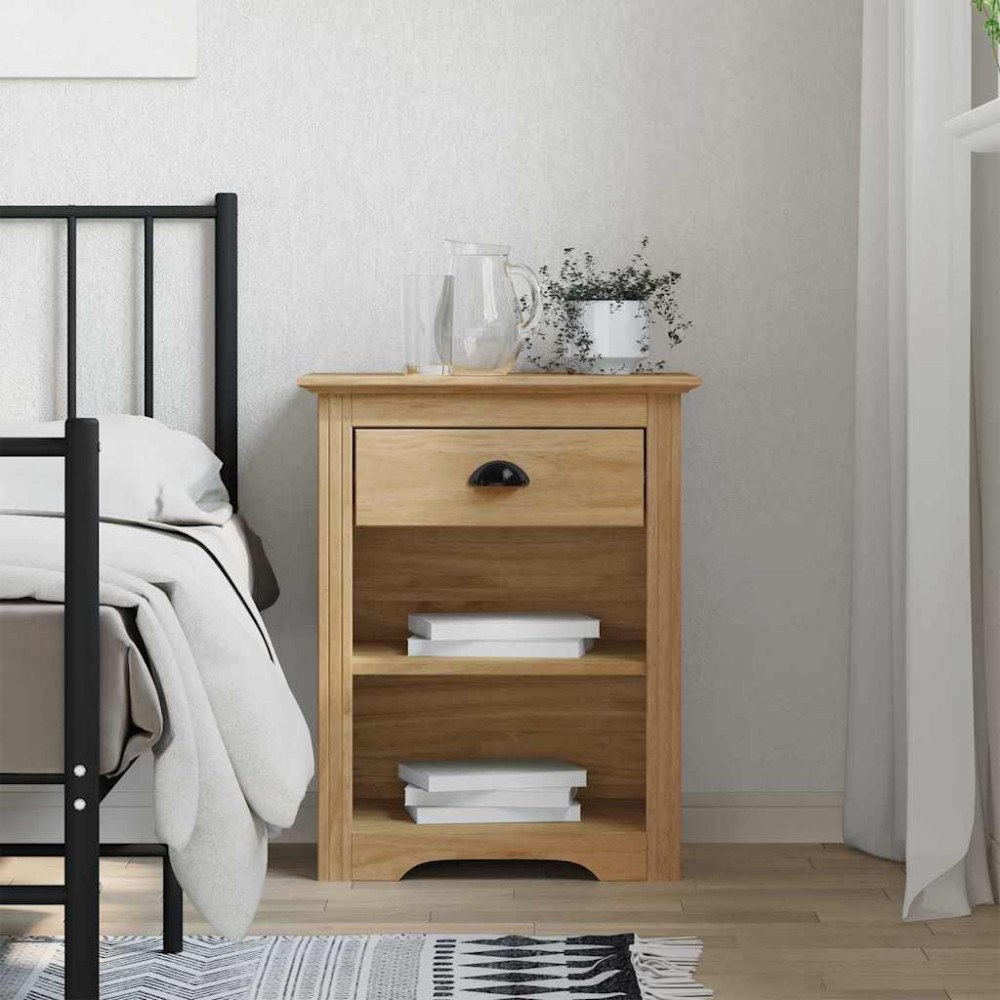 vidaXL Nattduksbord BODO Honung brun 53 x 38,5 x 67 cm Konstruerat trä