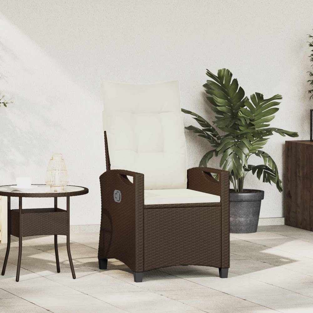 vidaXL Fällbar trädgårdstol Brun och Kräm 56 x 60 x 112 cm