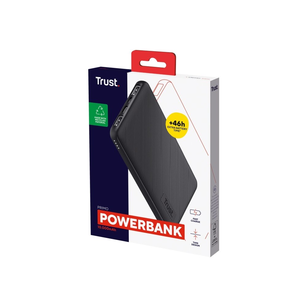 Trust Computer Products Trust Primo Ultra-thin power bank - Li-pol - 2 x USB, USB-C - 15 Watt