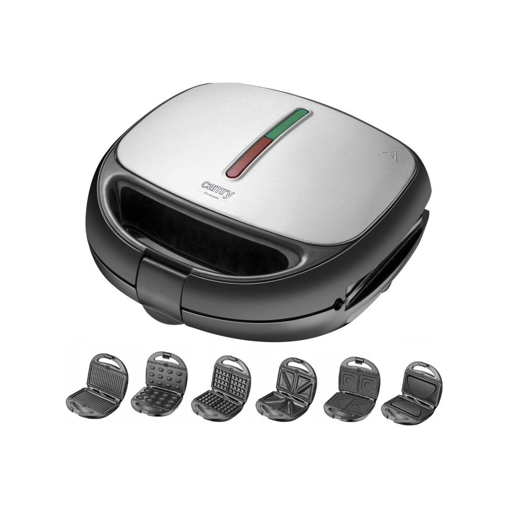 Camry Camry Premium CR 3057 - grill/sandwich/waffle/nut/omelet maker - svart/silver