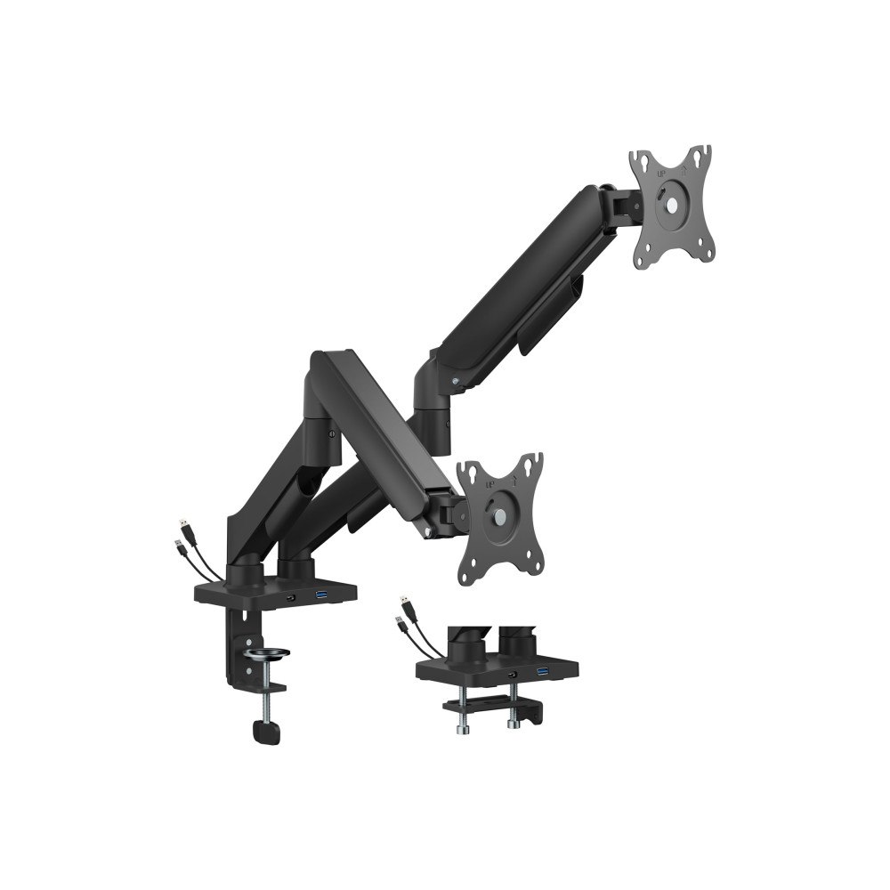 Gembird Gembird monteringssats - justerbar arm - för 2 LCD/plasmapaneler - USB-portar - svart av fin textur