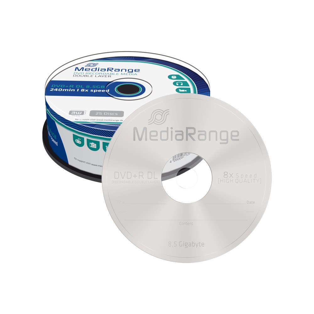 MediaRange MediaRange - DVD+R DL x 25 - 8.5 GB - lagringsmedier