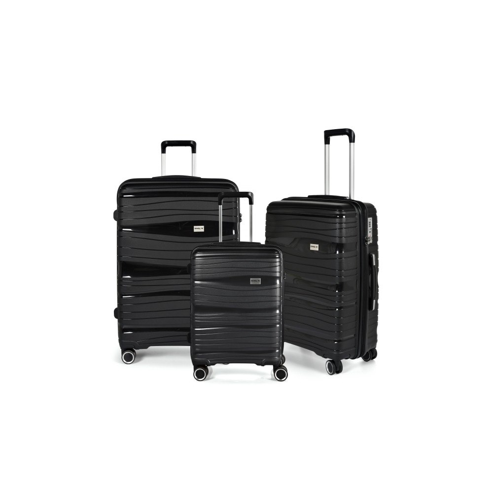 RW Travel Resväska set RW Travel Alfrida svart 20"/24"/28" PP-plast me...