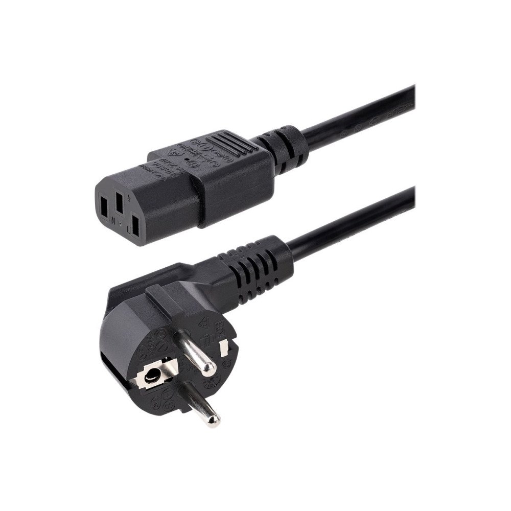 StarTech.com StarTech.com 1m (3ft) Computer Power Cord, 18AWG, EU Schuko to C13 Power Cord, 10A 250V, Black Replacement AC Cord, TV/M...