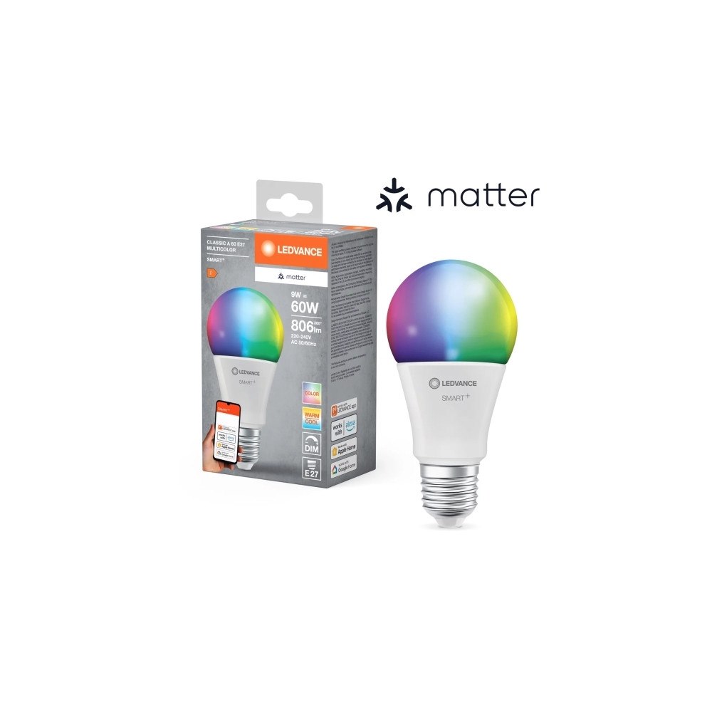 LEDVANCE LEDVANCE SMART+ MATTER Multicolor Classic A60 9W