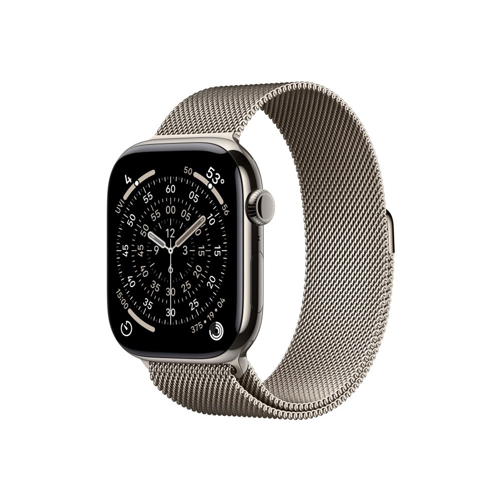 Apple Apple Watch Series 11 (GPS + Cellular) - naturlig titan - smart klocka med milanesisk loop - naturlig - 64 GB