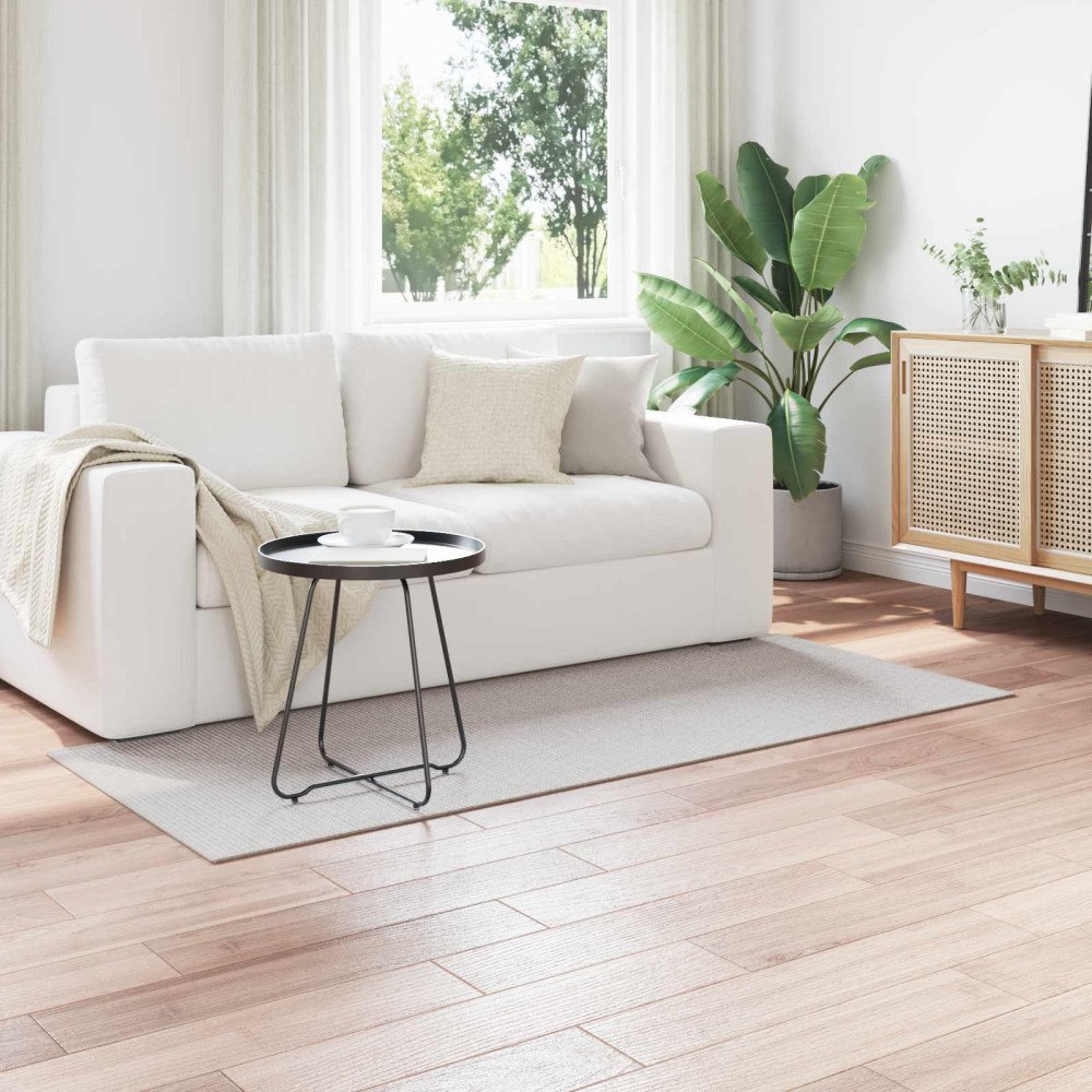 vidaXL Områdesmattor LUGO Krämfärgad och grå 150 x 80 cm Polyester