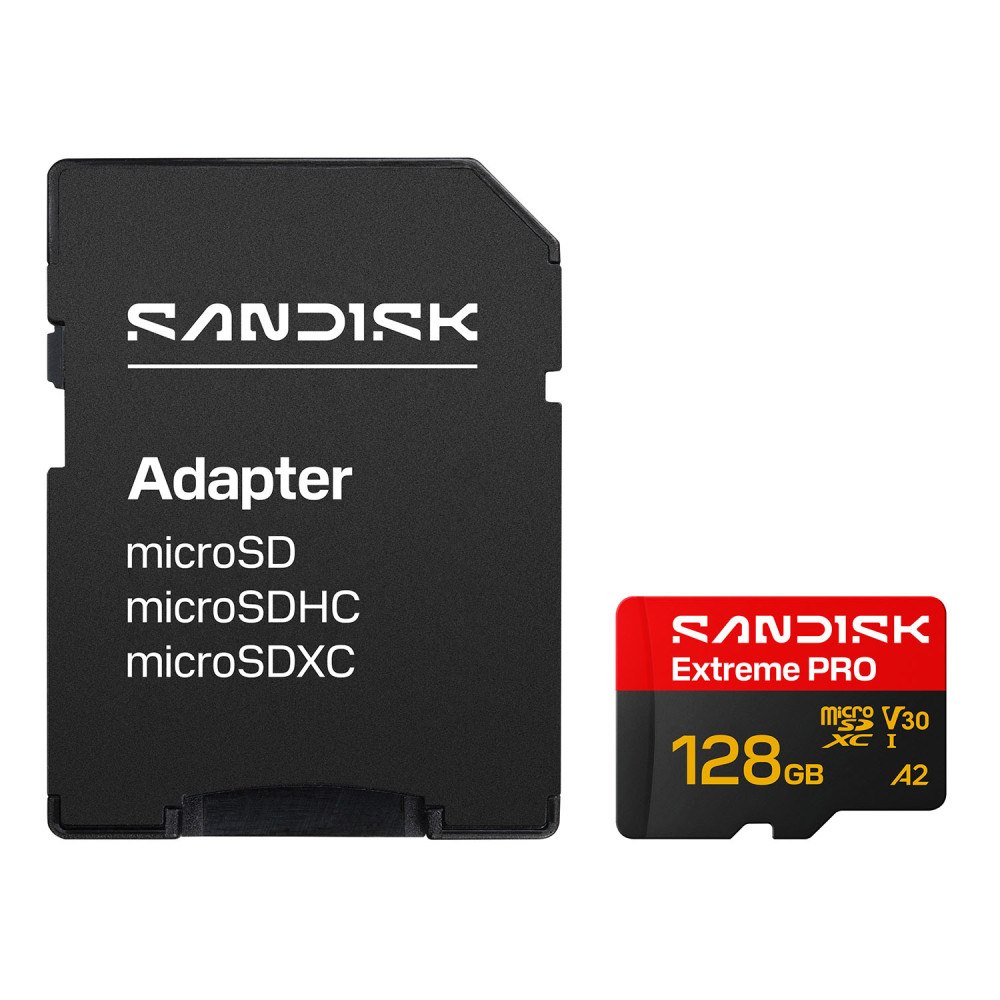 SANDISK MicroSD Extreme Pro 128GB 250/120MB/s C10 UHS U3 V30 A1 Adapter