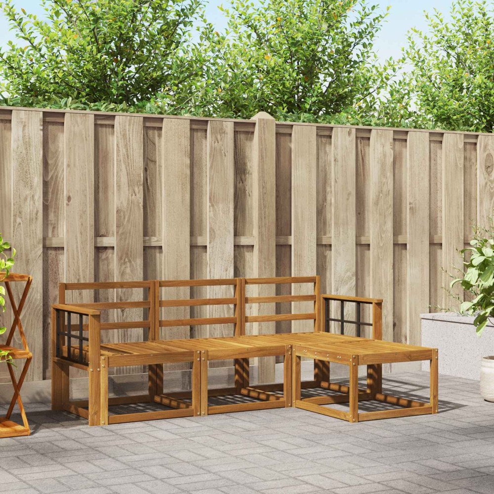 vidaXL Utomhussoffset 4 pcs Naturfärg