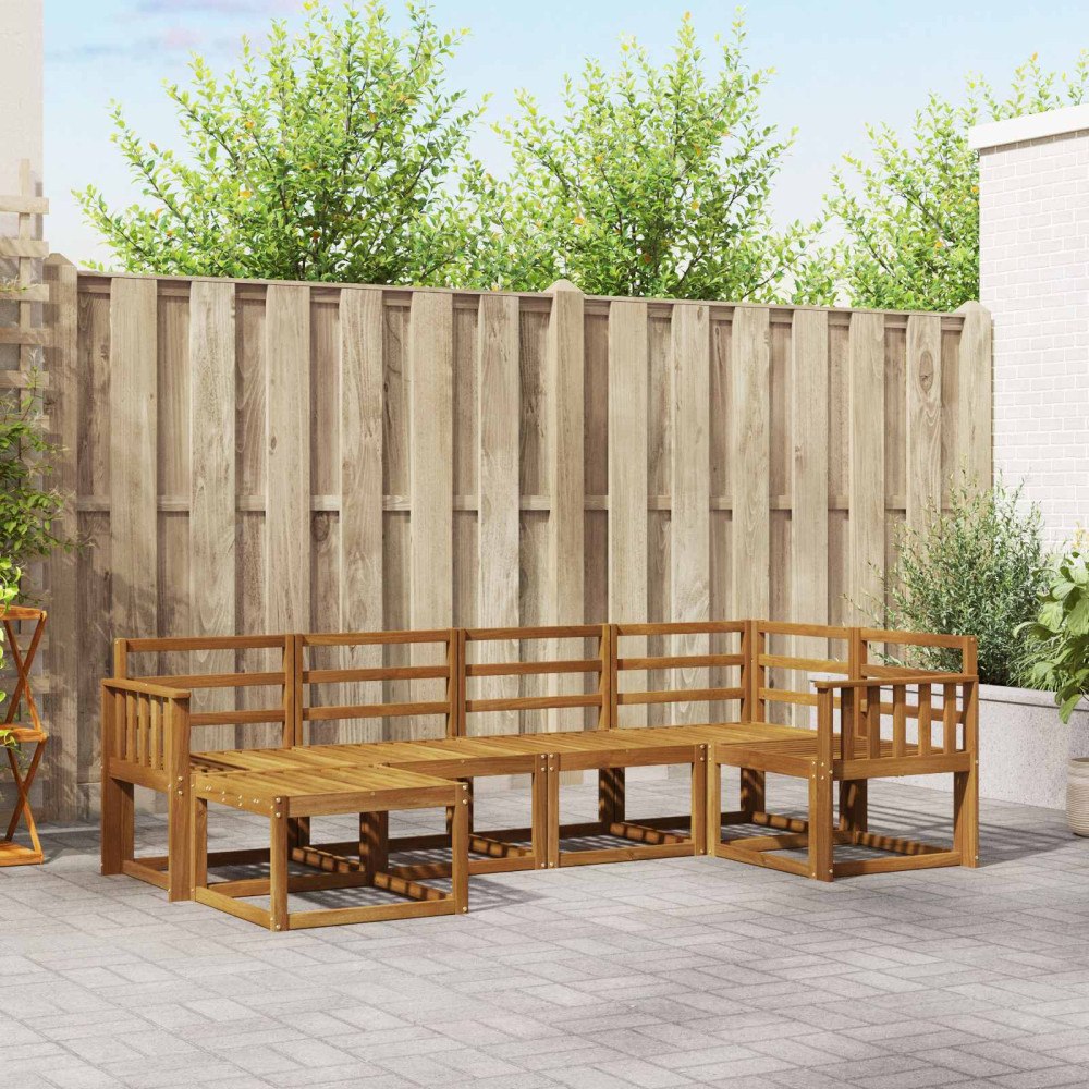 vidaXL Utomhussoffset 6 pcs Naturfärg