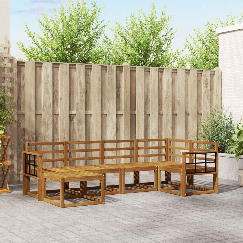 vidaXL Utomhussoffset 6 pcs Naturfärg