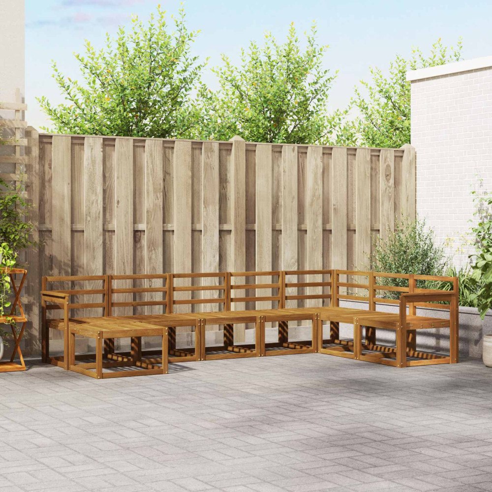 vidaXL Utomhussoffset 8 pcs Naturfärg Massivt Akaciaträ