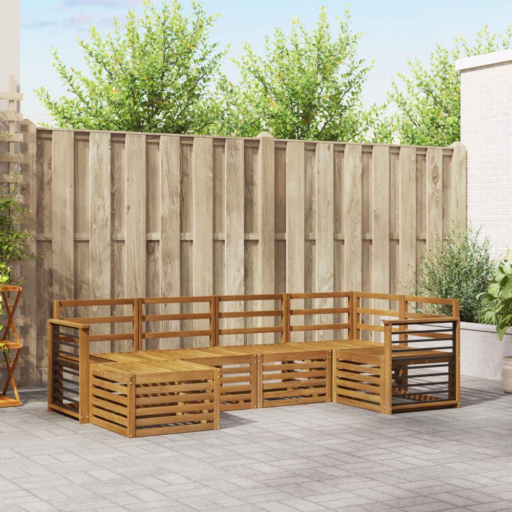 vidaXL Soffgrupper 6 pcs Naturfärg Massivt Akaciaträ