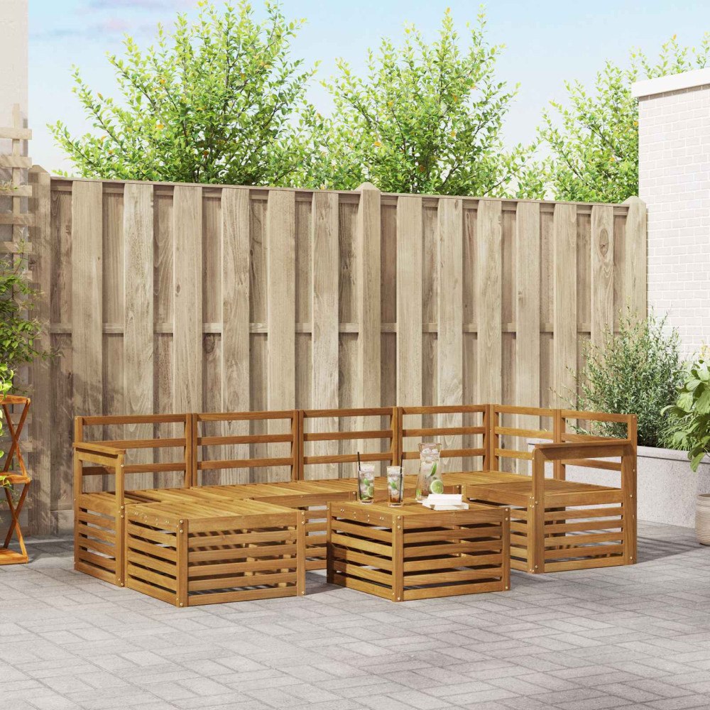 vidaXL Soffgrupper Naturfärg Massivt Akaciaträ