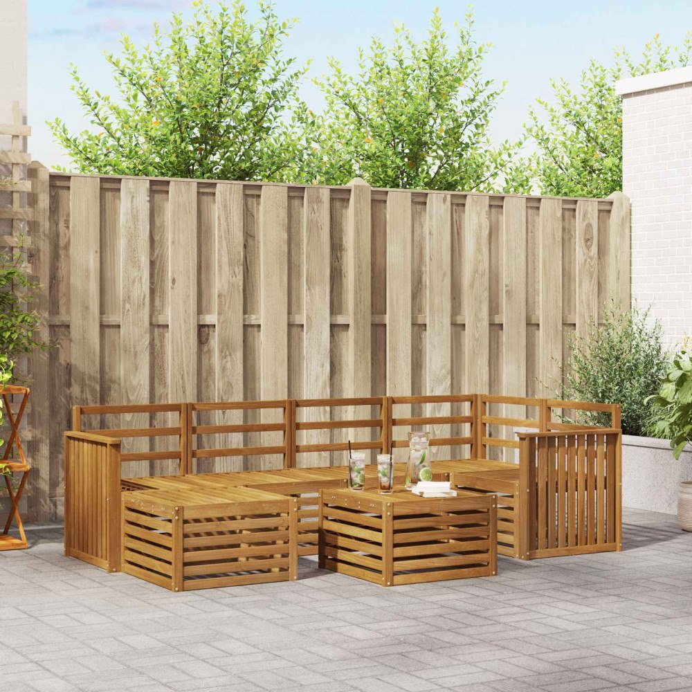 vidaXL Soffgrupper Naturfärg Massivt Akaciaträ