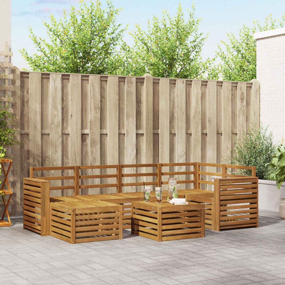 vidaXL Soffgrupper Naturfärg Massivt Akaciaträ