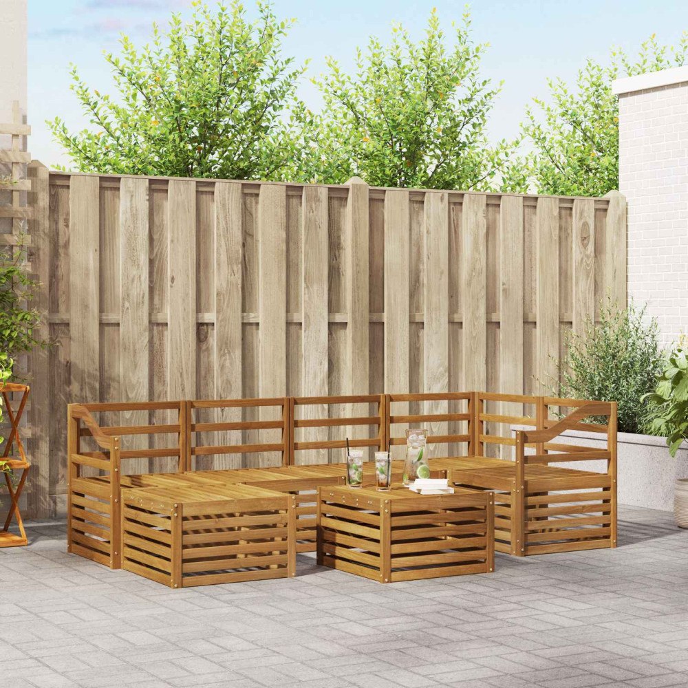 vidaXL Soffgrupper Naturfärg Massivt Akaciaträ