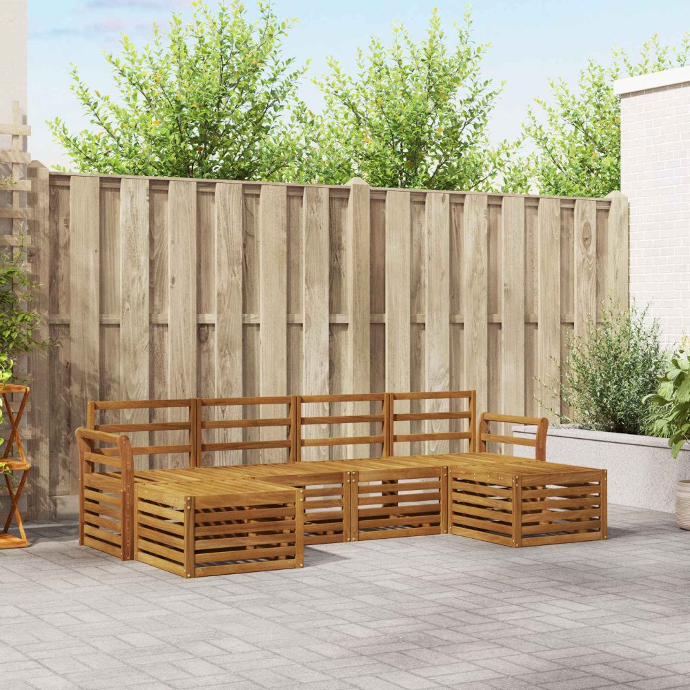 vidaXL Soffgrupper 6 pcs Naturfärg Massivt Akaciaträ