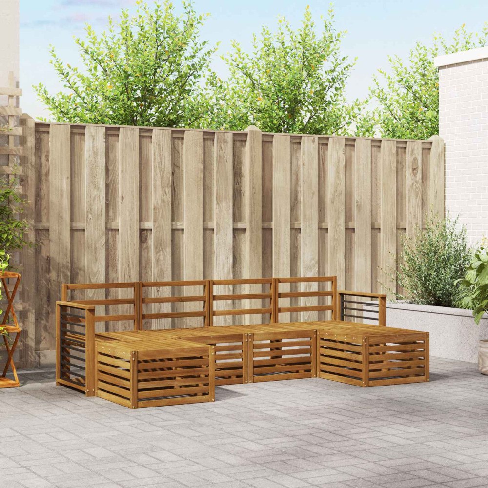 vidaXL Soffgrupper 6 pcs Naturfärg Massivt Akaciaträ