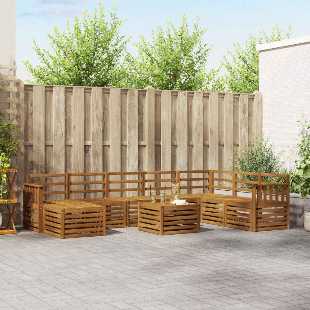 vidaXL Soffgrupper Naturfärg Massivt Akaciaträ