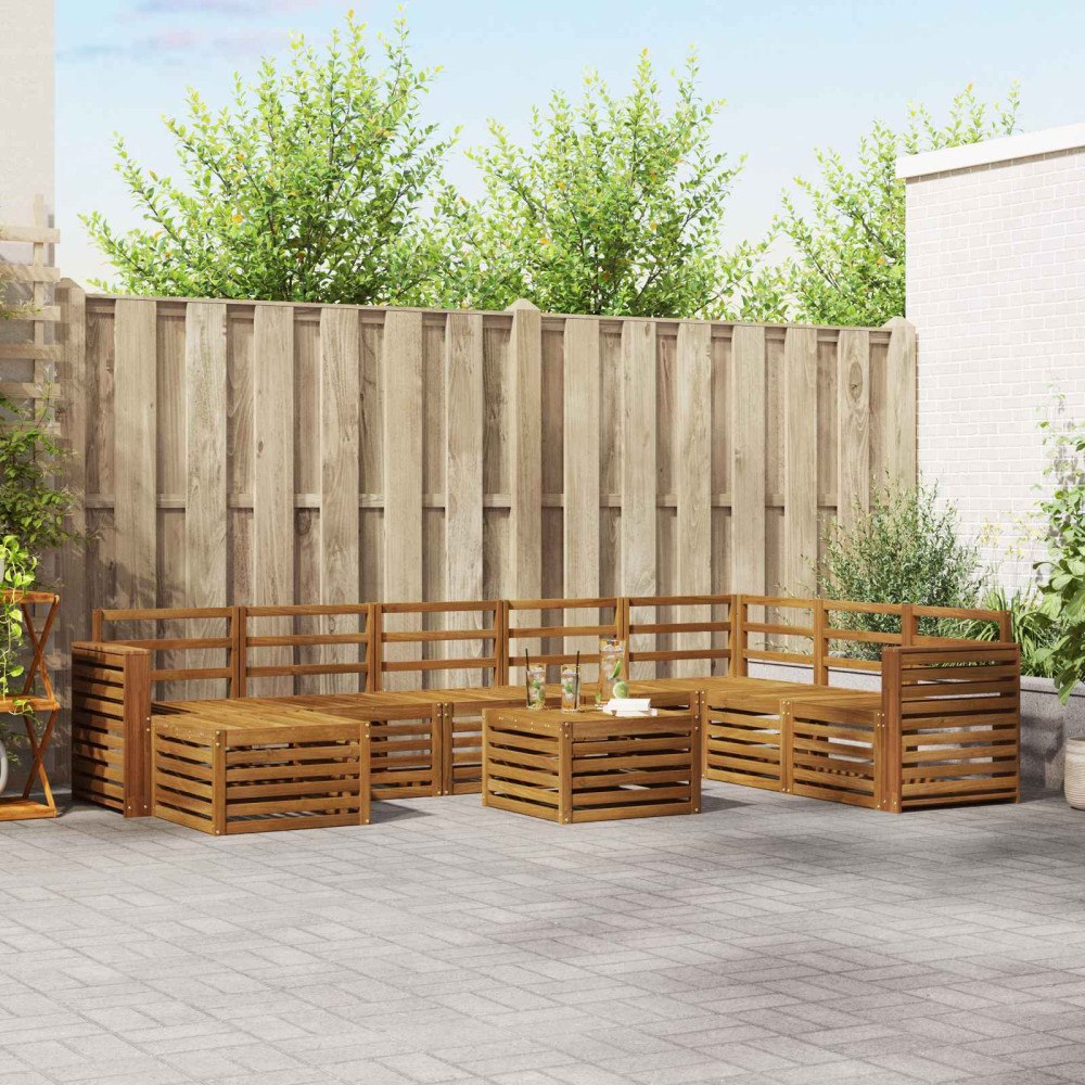 vidaXL Soffgrupper Naturfärg Massivt Akaciaträ